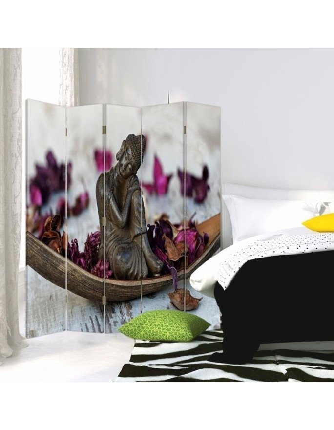 Parawan Budda we fioletowych płatkach - feeby.pl