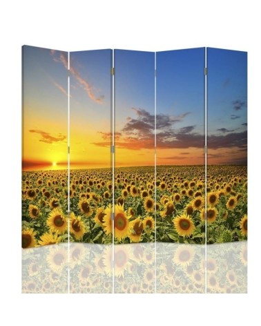 Decorative room divider - Landscape with sunflowers | FEEBY