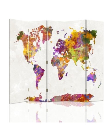 Children's room divider - Multicoloured world map | FEEBY