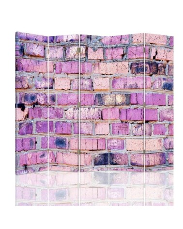 Living room divider - Brick wall in pink | FEEBY