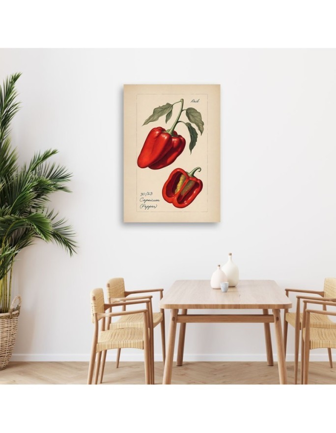 Obraz do kuchni na ścianę - Warzywa Vintage Papryka | Feeby.pl