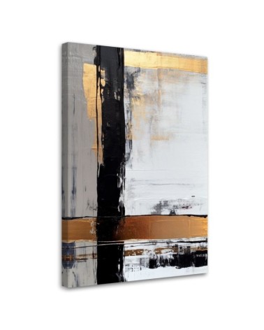 Canvas print for living room - Abstract with gold accents | FEEBY