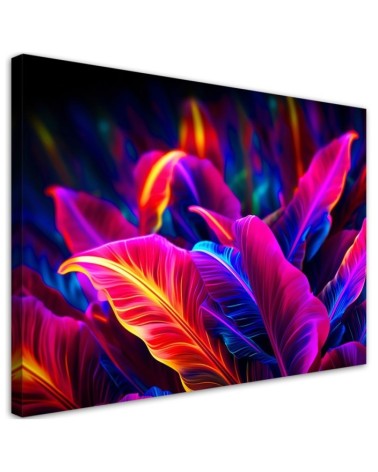 Modern canvas print - Neon leaves | FEEBY