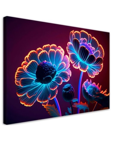 Modern painting - Neon flower buds | FEEBY