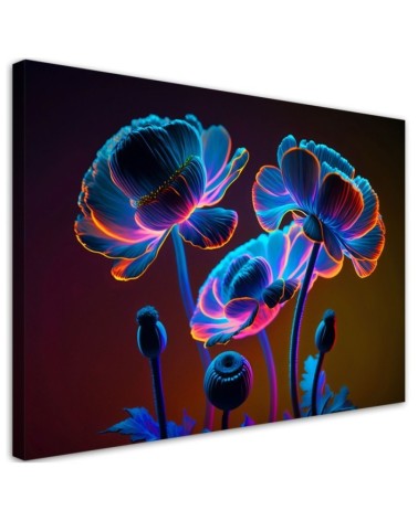 Futuristic painting - Neon flowers nature | FEEBY
