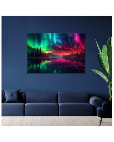 Obraz na ścianę - Zorza polarna na tle gór | Feeby.pl