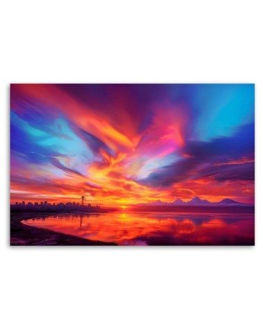 Obraz do salonu - Abstrakcyjne niebo nad miastem | Feeby.pl