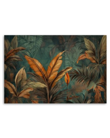 Obraz do salonu nowoczesny - Tropikalne liście kwiaty | Feeby.pl
