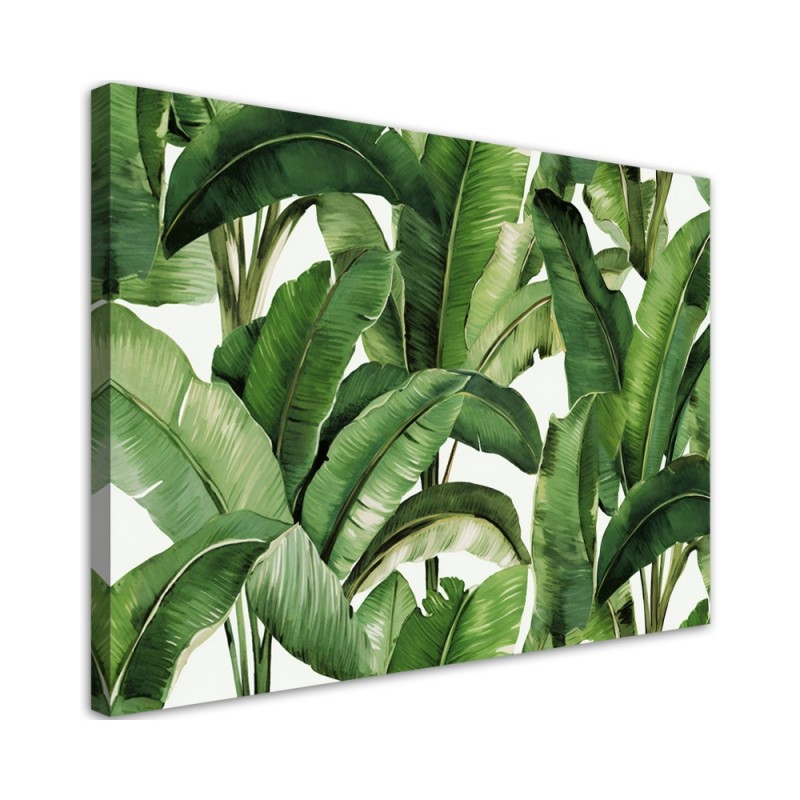 Canvas print for the wall - Green tropical leaves | FEEBY