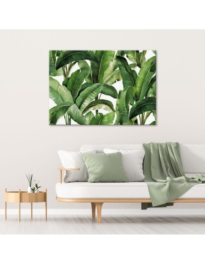 Canvas print for the wall - Green tropical leaves | FEEBY