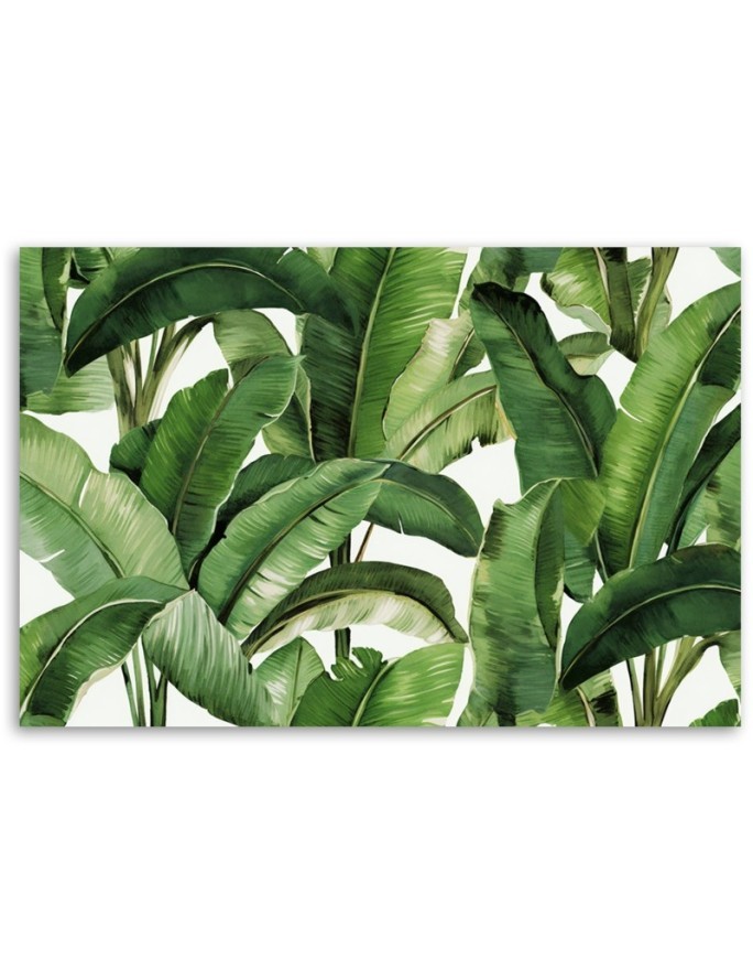 Canvas print for the wall - Green tropical leaves | FEEBY