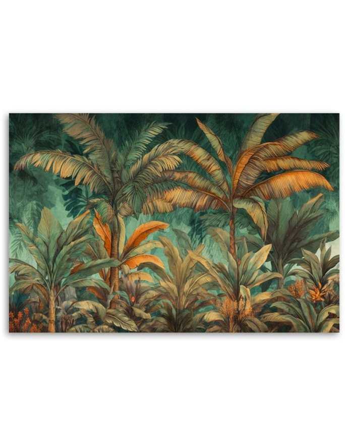 Wall painting for a room - Palm trees in a jungle landscape | FEEBY