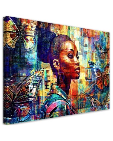 Bedroom canvas print - African Woman Glamour | FEEBY
