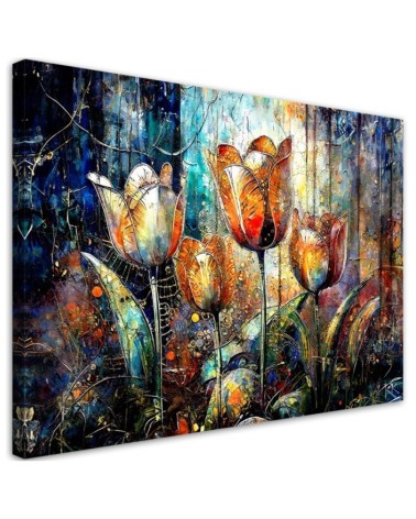 Modern painting - Flowers Colourful Abstraction | FEEBY