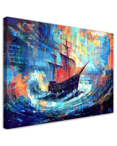 Modern painting for bedroom - Ship at sea | FEEBY