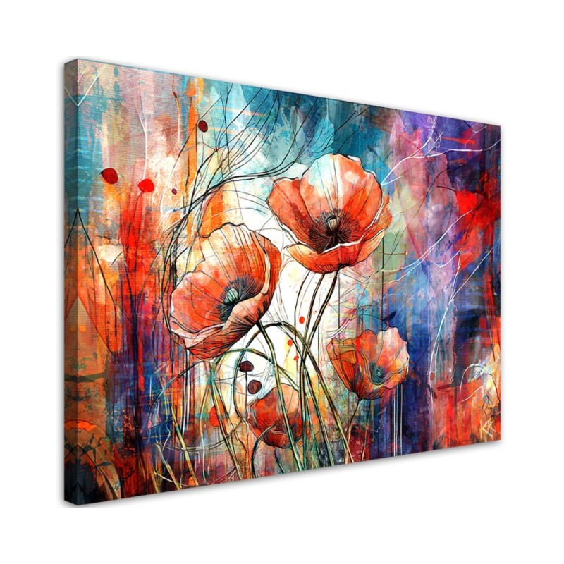 Stylish canvas print - Abstract Poppies | FEEBY