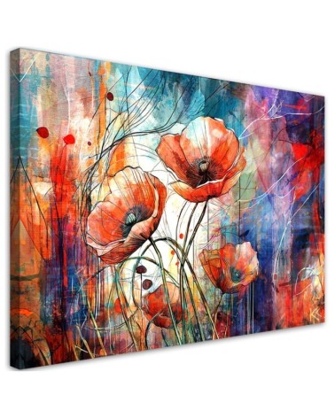Stylish canvas print - Abstract Poppies | FEEBY