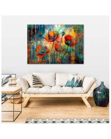 Modny obraz do salonu - Abstrakcyjne Kwiaty Maki | Feeby.pl