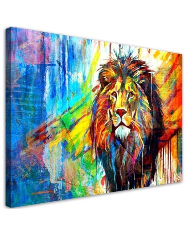 Bedroom canvas print - Lion Animals Abstraction | FEEBY