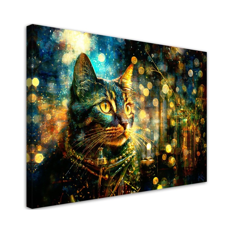 Obraz nowoczesny - Kot na abstrakcyjnym tle | Feeby.pl