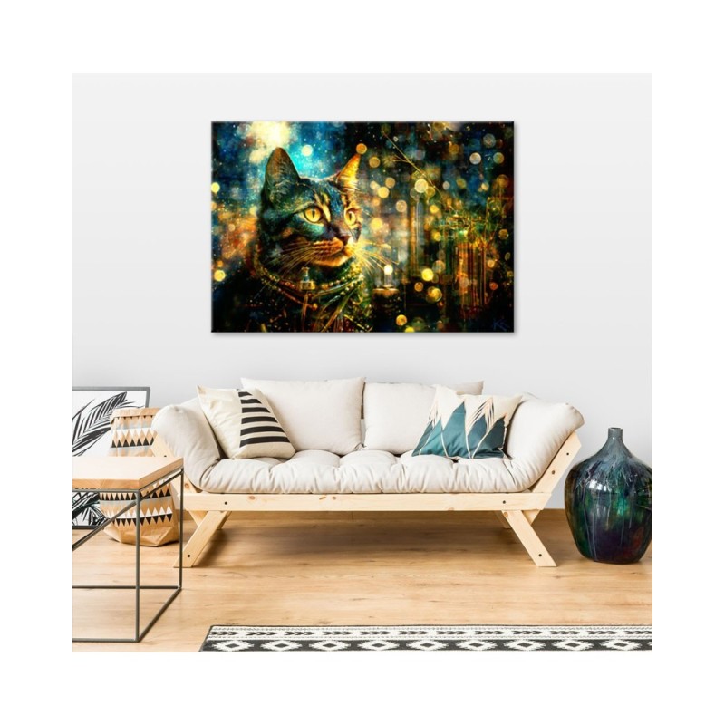 Obraz nowoczesny - Kot na abstrakcyjnym tle | Feeby.pl