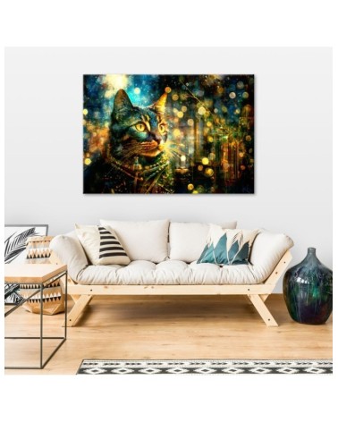 Obraz nowoczesny - Kot na abstrakcyjnym tle | Feeby.pl