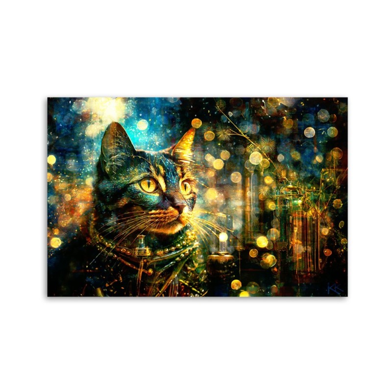 Obraz nowoczesny - Kot na abstrakcyjnym tle | Feeby.pl
