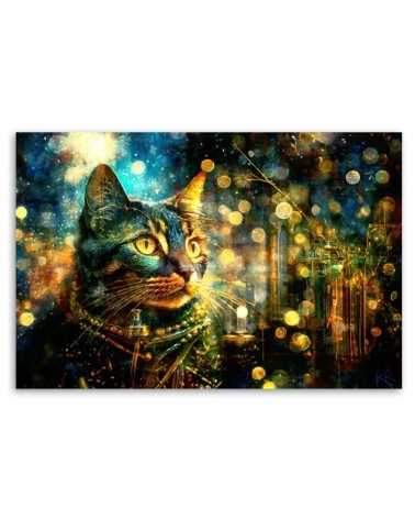 Obraz nowoczesny - Kot na abstrakcyjnym tle | Feeby.pl