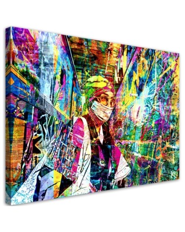 Stylish canvas print - Woman in a Glamour Mask | FEEBY