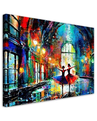 Stylish canvas print - Dancing ballerinas Abstract | FEEBY