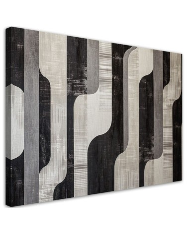 Painting for living room - Grey Retro Abstraction | FEEBY