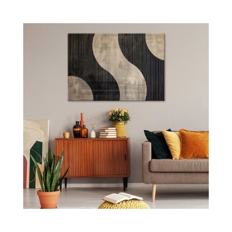 Obraz do sypialni - Beżowa Abstrakcja Retro | Feeby.pl