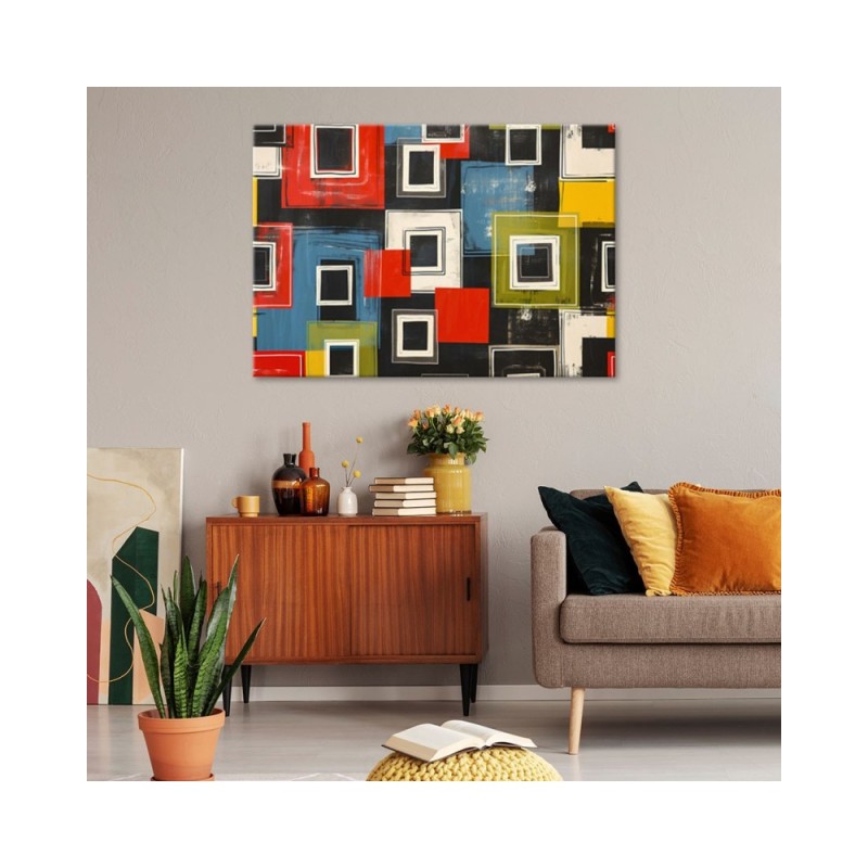 Nowoczesny obraz - Kolorowa Abstrakcja Retro | Feeby.pl