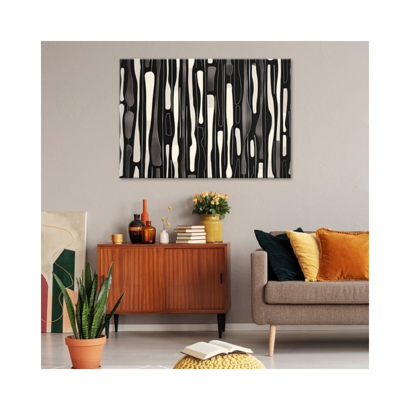 Obraz nowoczesny - Czarno biała Abstrakcja Retro | Feeby.pl