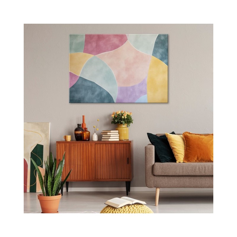 Nowoczesny obraz do salonu - Pastelowa Abstrakcja Retro | Feeby.pl