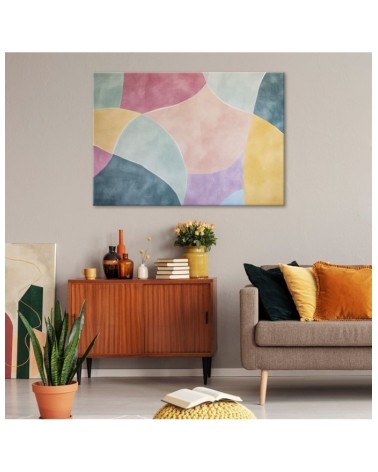 Nowoczesny obraz do salonu - Pastelowa Abstrakcja Retro | Feeby.pl