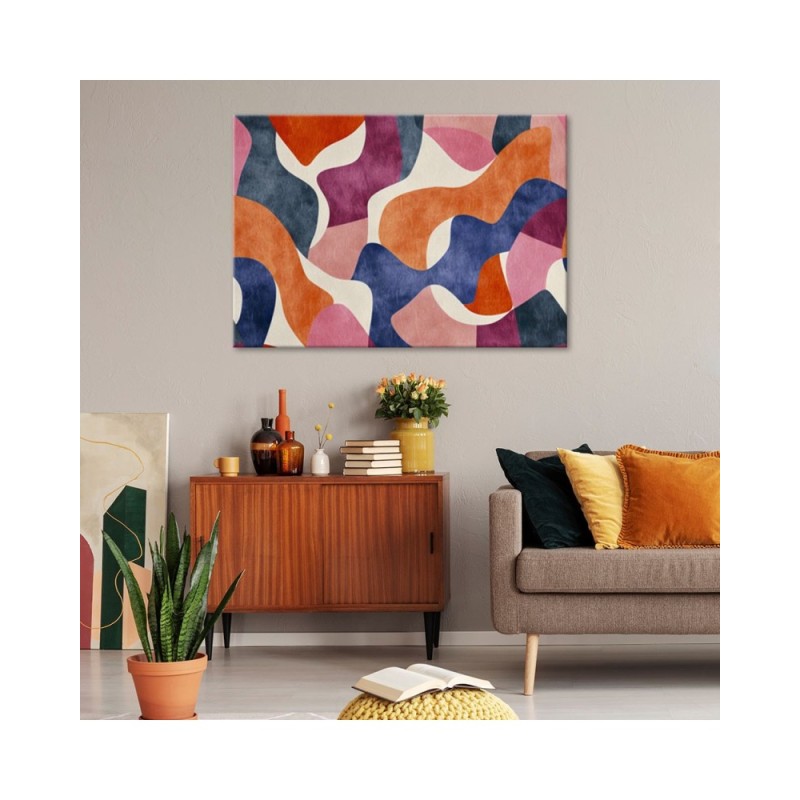 Modny obraz do salonu - Kolorowa Abstrakcja Vintage | Feeby.pl