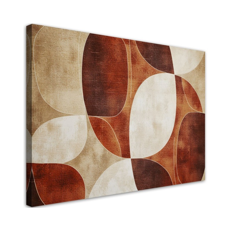 Stylowy obraz do sypialni - Beżowa Abstrakcja Vintage | Feeby.pl