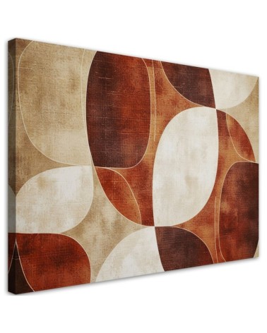 Stylowy obraz do sypialni - Beżowa Abstrakcja Vintage | Feeby.pl