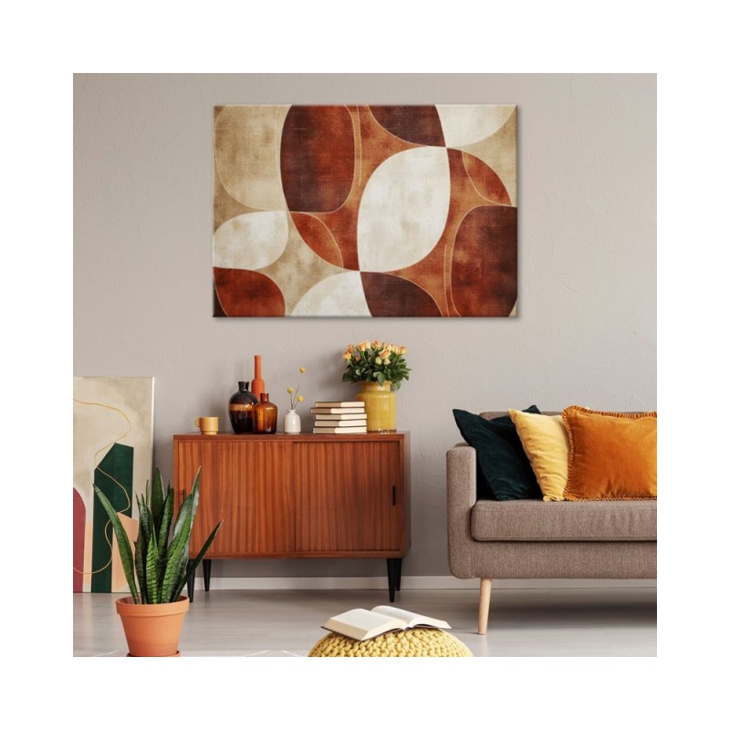 Stylowy obraz do sypialni - Beżowa Abstrakcja Vintage | Feeby.pl