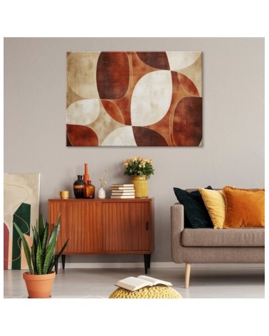 Stylowy obraz do sypialni - Beżowa Abstrakcja Vintage | Feeby.pl