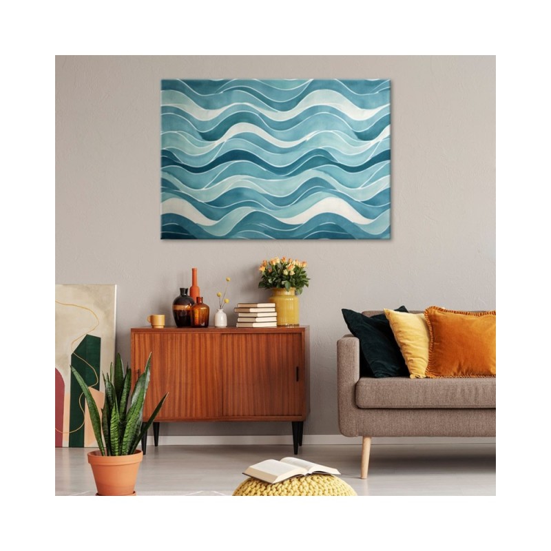 Obraz na płótnie Canvas - Niebieska Abstrakcja Retro | Feeby.pl