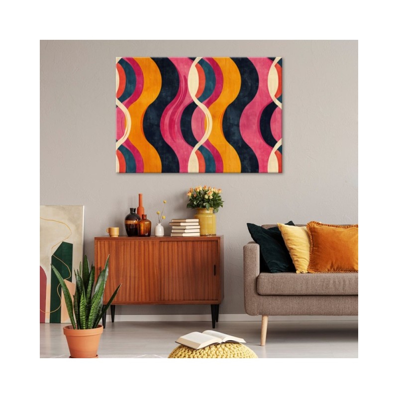 Nowoczesny obraz do sypialni - Kolorowa Abstrakcja Vintage | Feeby.pl