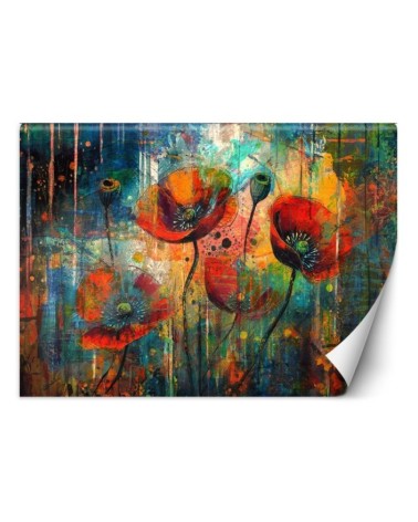 Modern wallpaper - Abstract Flowers Poppies | FEEBY