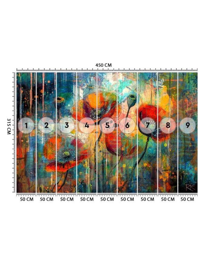 Modern wallpaper - Abstract Flowers Poppies | FEEBY