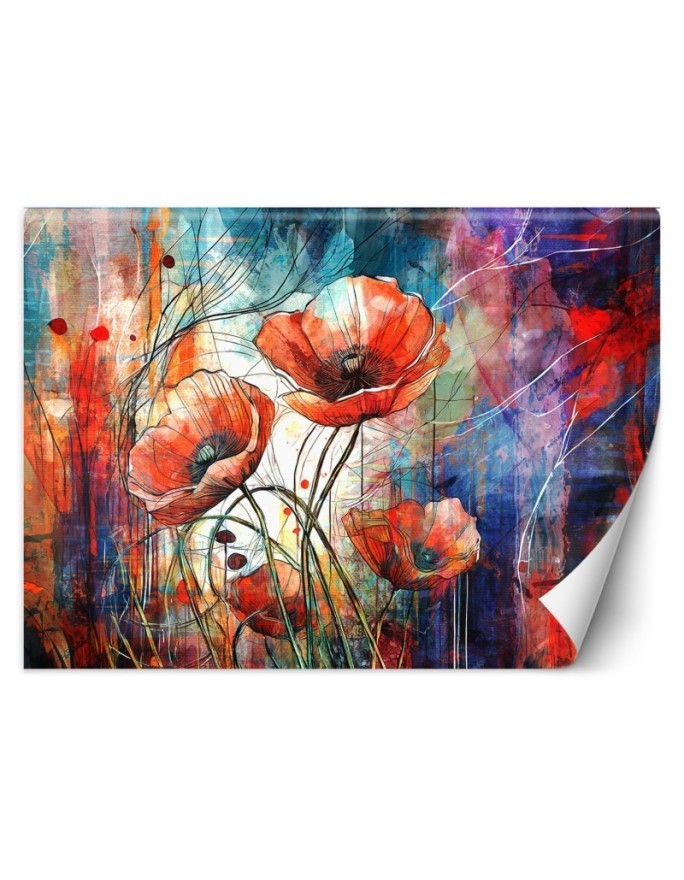 Modern wall mural - Abstract Poppies | FEEBY