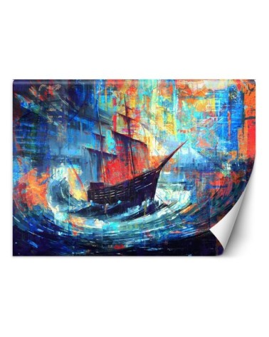 Wall mural for living room - Ship at sea | FEEBY