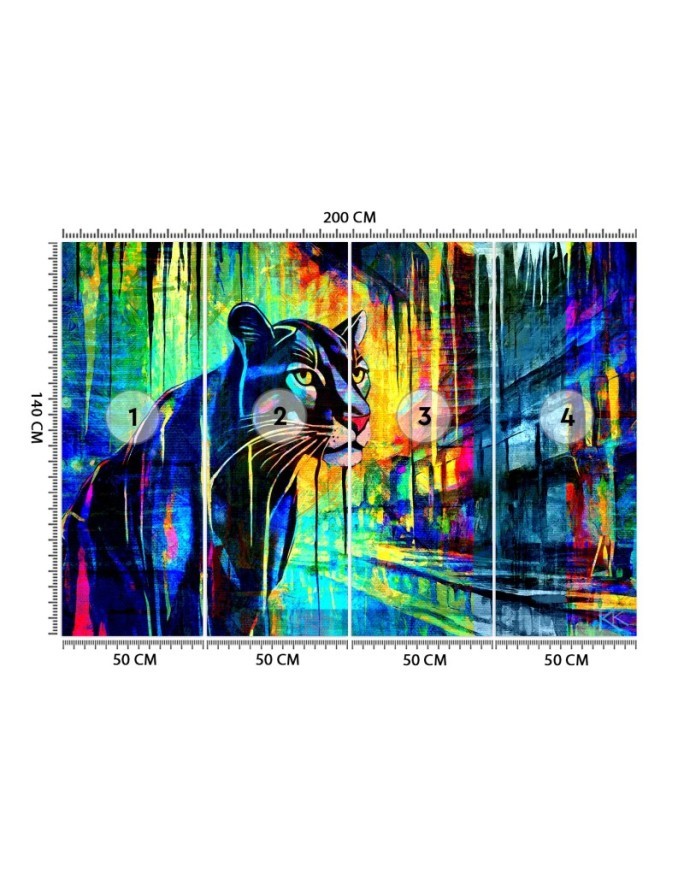 Fototapeta do sypialni - Pantera Zwierzęta Abstrakcja | Feeby.pl
