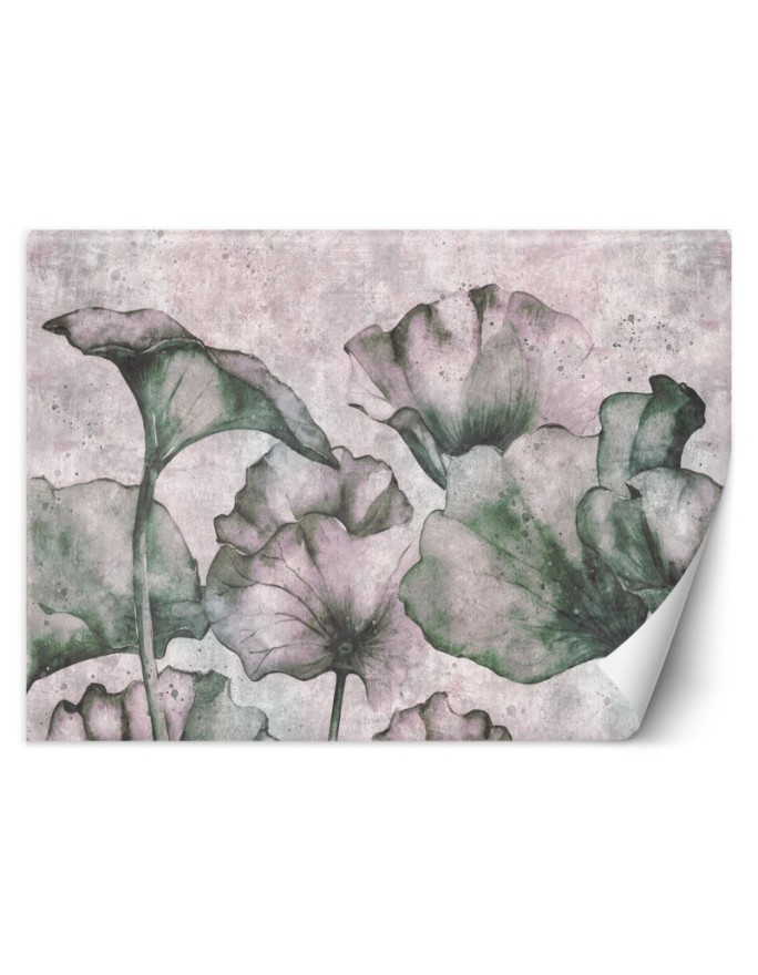 Fashionable wallpaper - Leaves on concrete background | FEEBY