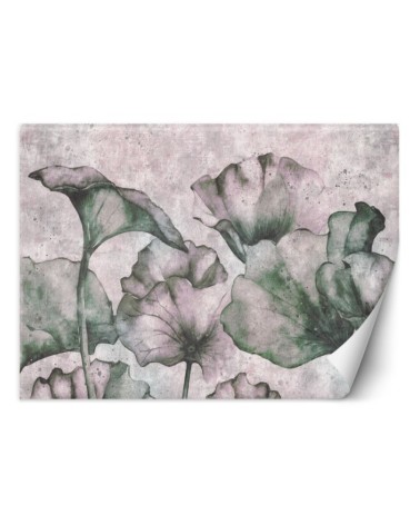 Fashionable wallpaper - Leaves on concrete background | FEEBY